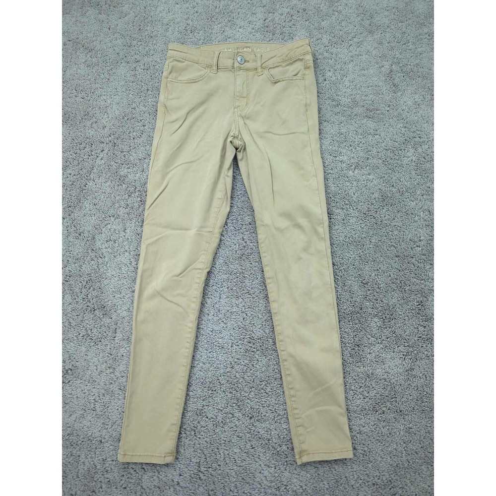 American‎ Eagle Pants Womens 4 Beige Skinny Low Rise Jegging Stretch